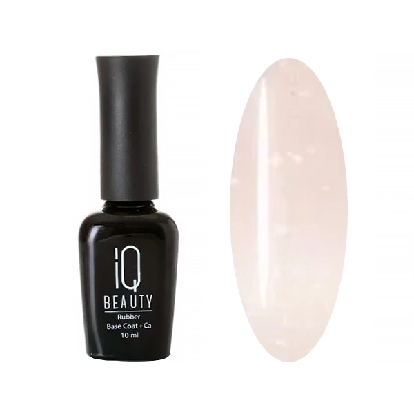 База для ногтей с кальцием IQ Beauty, камуфлирующая, с шиммером 16 Нюд & Золото, 10 мл IQNBS16