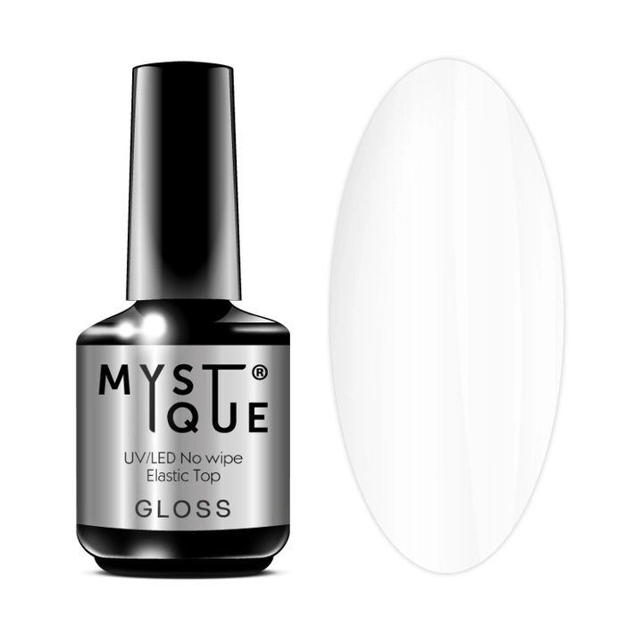 Топ для ногтей Mystique Gloss без липкого слоя, 15 мл MstT