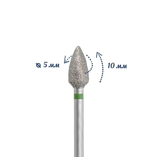 Фреза алмазная КМИЗ, грубая (зеленая) насечка, Ø0,5 см, пуля Б254.50/г(180)