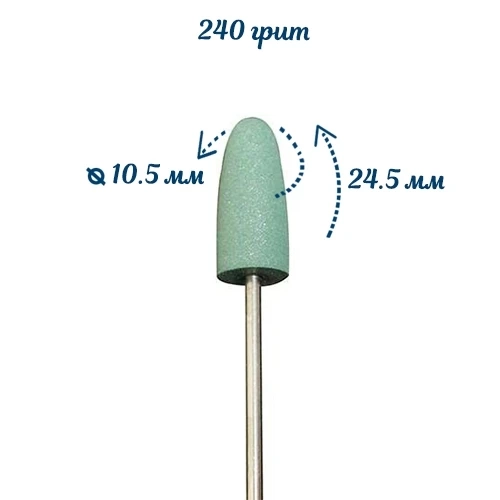 Полировщик силиконовый Robin Nails зеленый, размер 10,5х24,5 мм gr/P610z