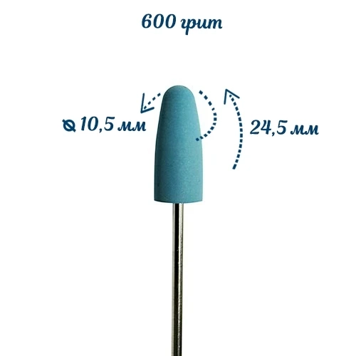 Полировщик силиконовый Robin Nails голубой, размер 10,5х24,5 мм gr/P610b
