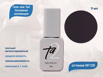 {{productViewItem.photos[photoViewList.activeNavIndex].Alt || productViewItem.photos[photoViewList.activeNavIndex].Description || 'Гель-лак Ta2 Основная коллекция №120, 9 мл'}}