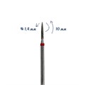 Фреза алмазная КМИЗ, мелкая (красная) насечка, Ø0,14 см, конус закругленный Б250.14/115050(236)