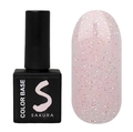 База для ногтей Sakura BAS092 камуфлирующая с блестками, 9 мл BAS092