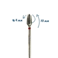 Фреза алмазная 45 F мелкая (красная) насечка, Ø0,4 см, груша km/045м
