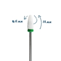 Керамическая фреза 3/32 Torch cylinder C грубая (зеленая) насечка, Ø0,6 см, L20, кукуруза km/ZL020