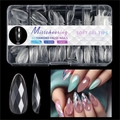 Прозрачные гелевые типсы Soft Gel Tips №12 овал/бриллиант, 120 шт (12 размеров) SGT12-03