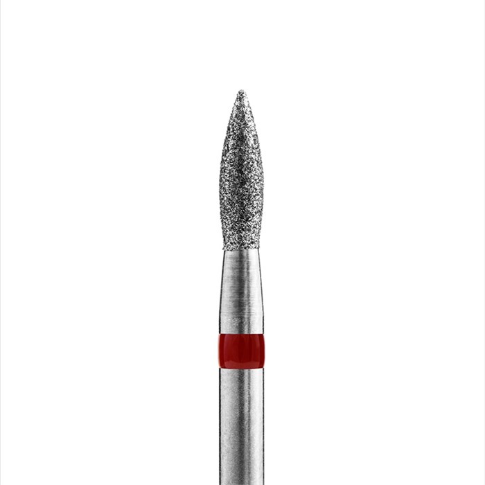 Алмазная фреза Кристалл мягкая (красная) насечка, Ø0,23 см, L80, пламя острое К56.243.080.23м(2) - фото 442729