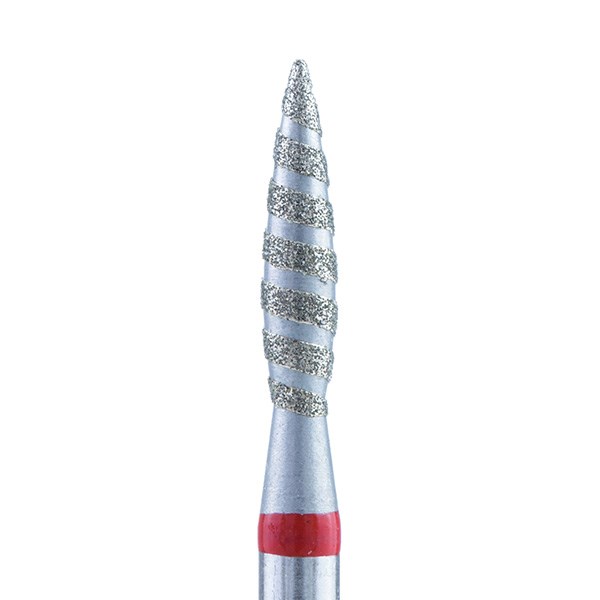 Алмазная фреза Торнадо Кристалл, мягкая (красная) насечка, Ø0,23 см, пламя К56.243.100.23мТ(18) - фото 442865