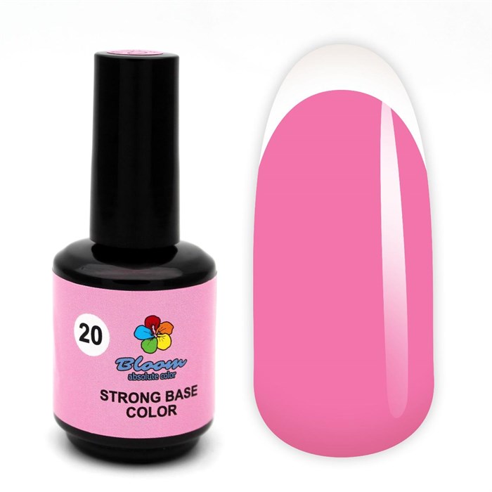 База для ногтей Bloom Strong Color №20  розовый, 15 мл Bl/6000 - фото 443340