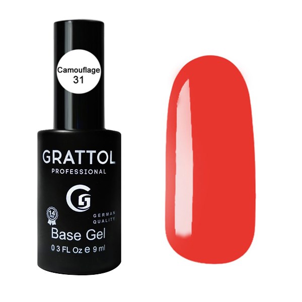 База для ногтей Grattol Base Camouflage 31, 9 мл GTBC31 - фото 444054