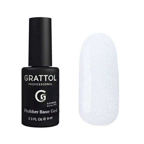 База для ногтей Grattol Rubber Base Glitter 1, 9 мл GTGB1 - фото 444123