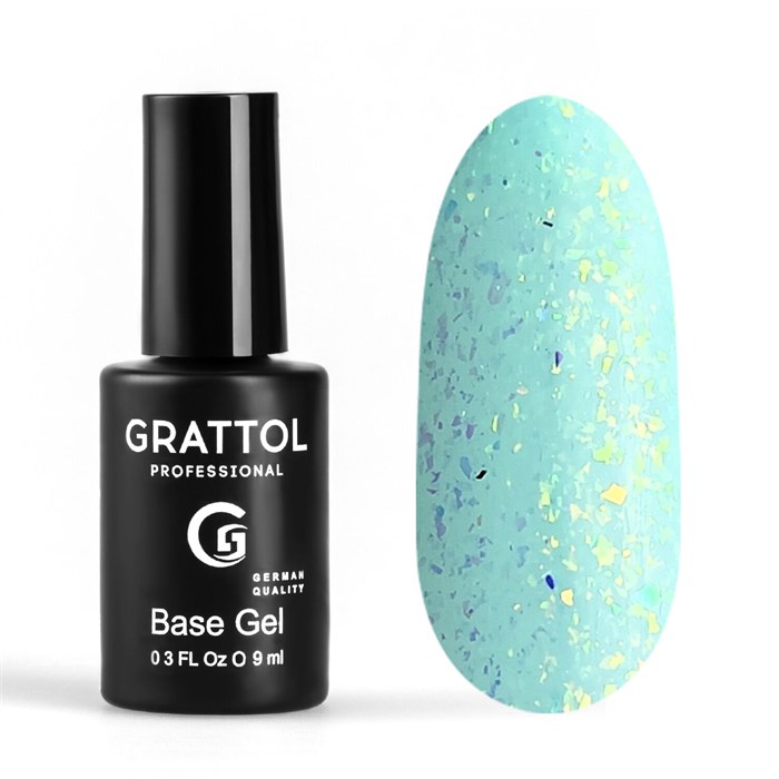 База для ногтей Grattol Rubber Base Glitter 17, 9 мл GTGB17 - фото 444134