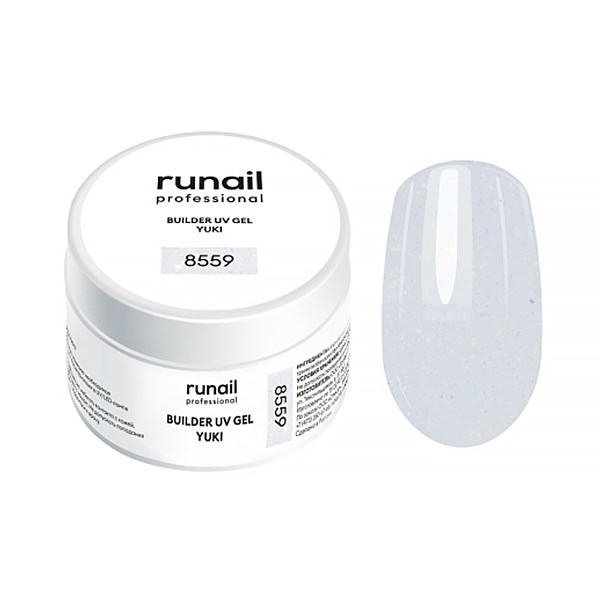 Гель для ногтей ruNail моделирующий с хлопьями Юки BUILDER UV GEL YUKI №8559, 15 г 8559 - фото 448592