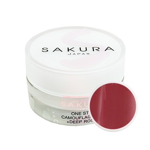 Гель для ногтей Sakura однофазный камуфлирующий Camouflage Deep Rose, 15 г suc3. - фото 448705