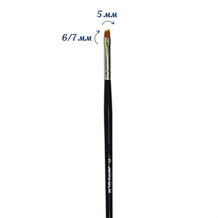 Кисть для геля Jenny скошенная №4 с черной ручкой J-4SD - фото 467389