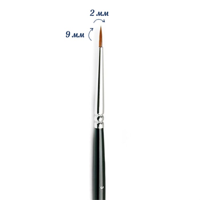 Кисть для дизайна ruNail Detail M Sable ACR 3 0169 - фото 467761