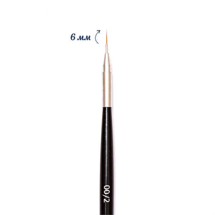 Кисть для дизайна ruNail Nail Art Nylon №00/2, 6 мм 3592 - фото 467805