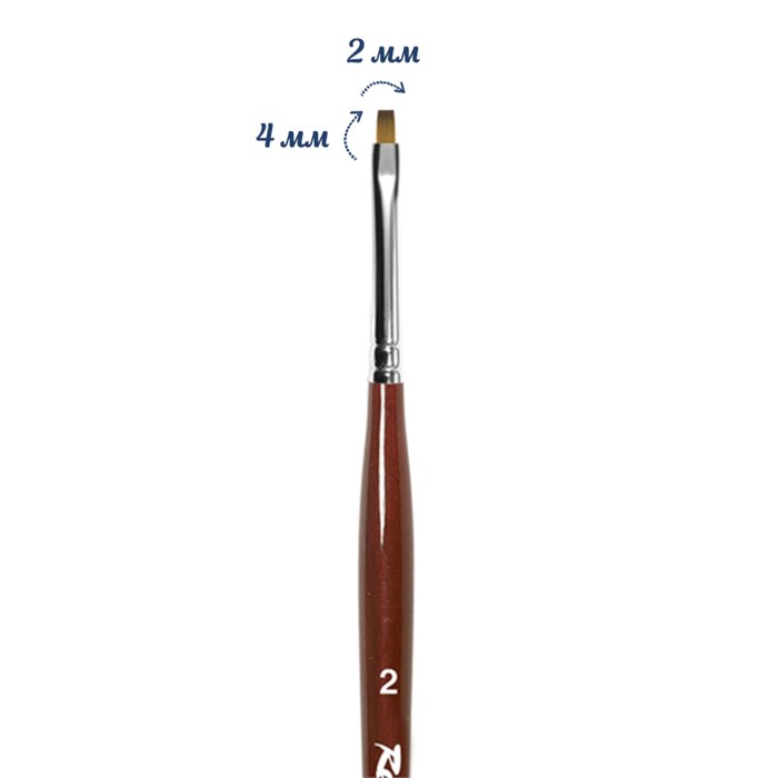 Кисть плоская Roubloff из волоса синтетики под колонок №2 DS23R-2 - фото 468268