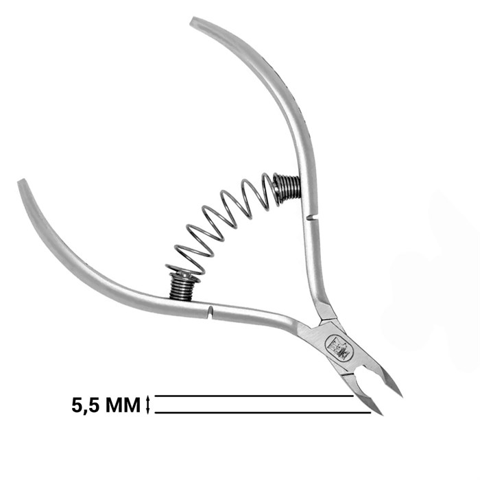 Кусачки для кутикулы Hanzo Steel,на пружине, лезвие 5,5 мм, длина инструмента 105 мм MS 02/5.5 - фото 469621