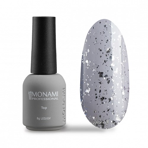 Топ для ногтей Monami Super Shine top Potal Silver, 8 мл mi/tps8 - фото 489090