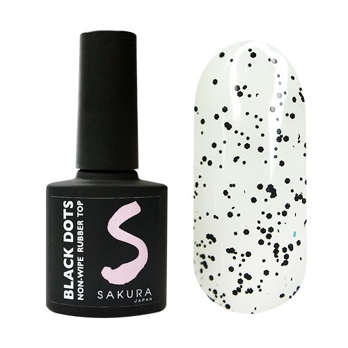 Топ для ногтей Sakura Black dots size M, 8 мл sbdm. - фото 489215