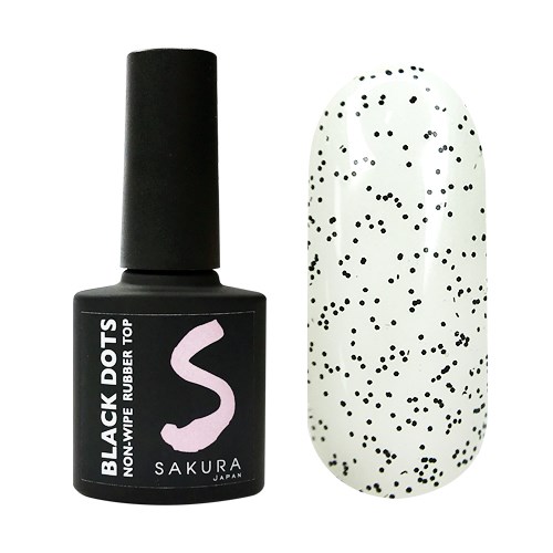 Топ для ногтей Sakura Black dots size S, 8 мл sbds - фото 489219