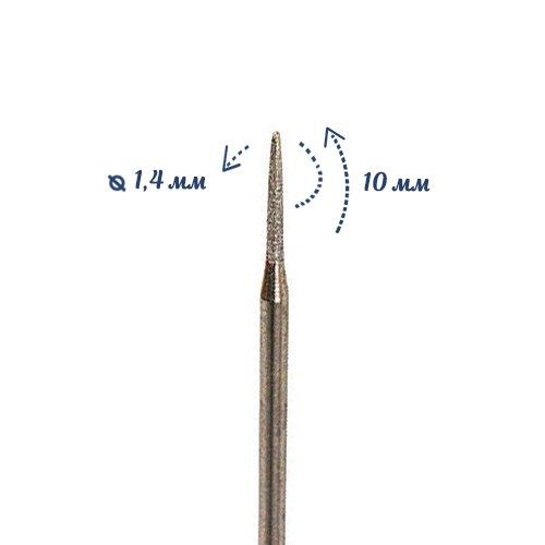 Фреза алмазная IRISK средняя (синяя) насечка, Ø0,14 см, игла  Б807-03 - фото 491663