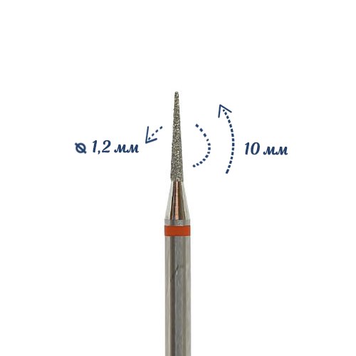 Фреза алмазная КМИЗ, мелкая (красная) насечка, Ø0,12 см, конус заостренный Б160.12/м(153) - фото 492063