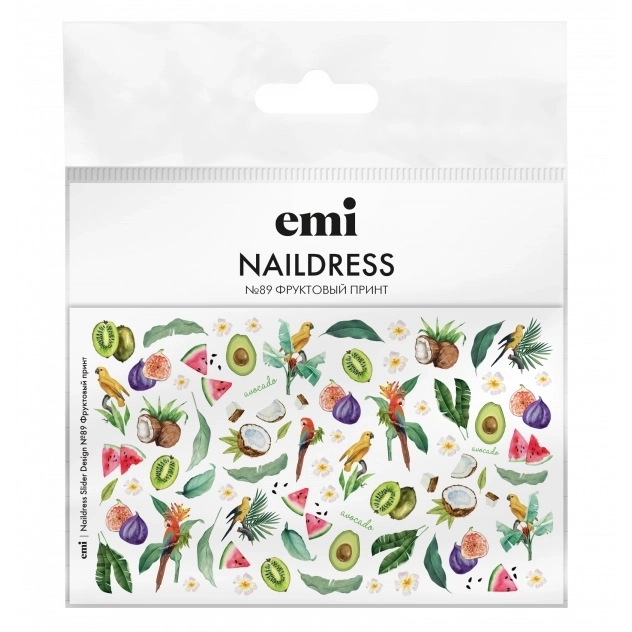 E.Mi Слайдер-дизайн №89 Фруктовый принт Naildress NDS135