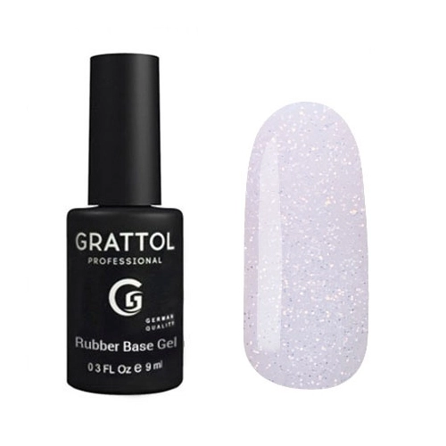 База для ногтей Grattol Rubber Base Glitter 4, 9 мл GTGB4