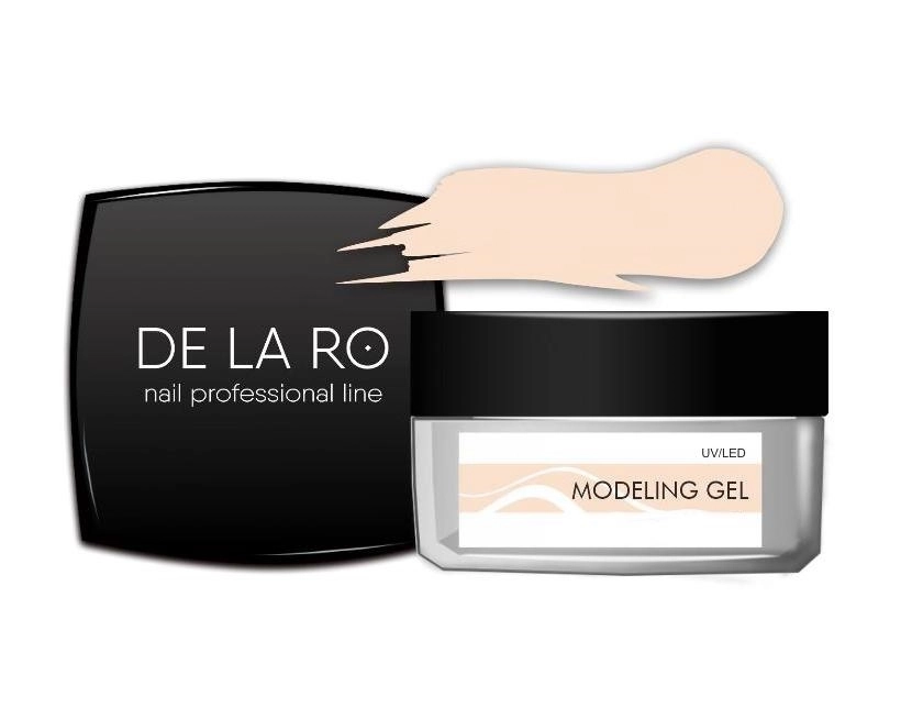 Гель для ногтей Delaro моделирующий однофазный Pale Peach, 15 г Del/MgPPe15