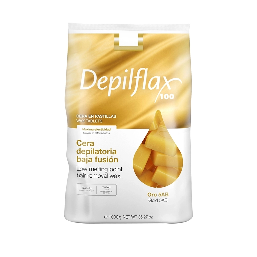 Горячий воск Золотой/EXTRA CERA ORO средней плотности воск, Depilflax, 1 кг 900236