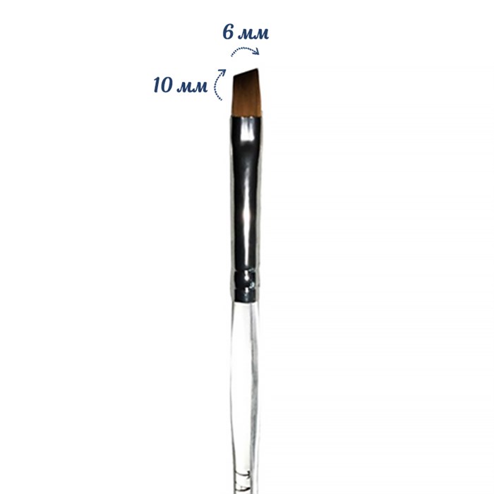 Кисть для геля Tartiso Nail Brush №8 косая-прозрачная ручка TKGP-07 - фото 530304