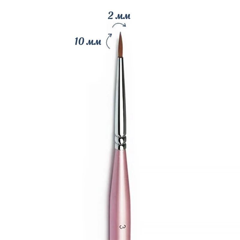Кисть для дизайна ruNail Finest Kolinsky AKR 3 0201