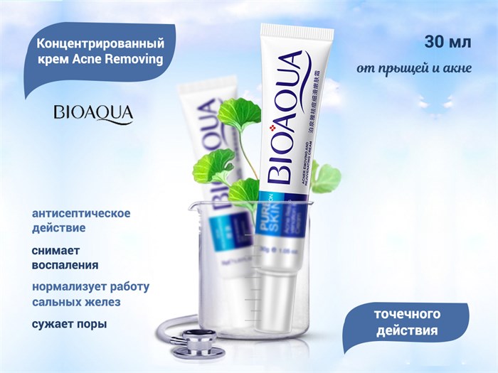 Концентрированный крем от прыщей и акне BIOAQUA Acne Removing, 30 мл BQY51278 - фото 531761