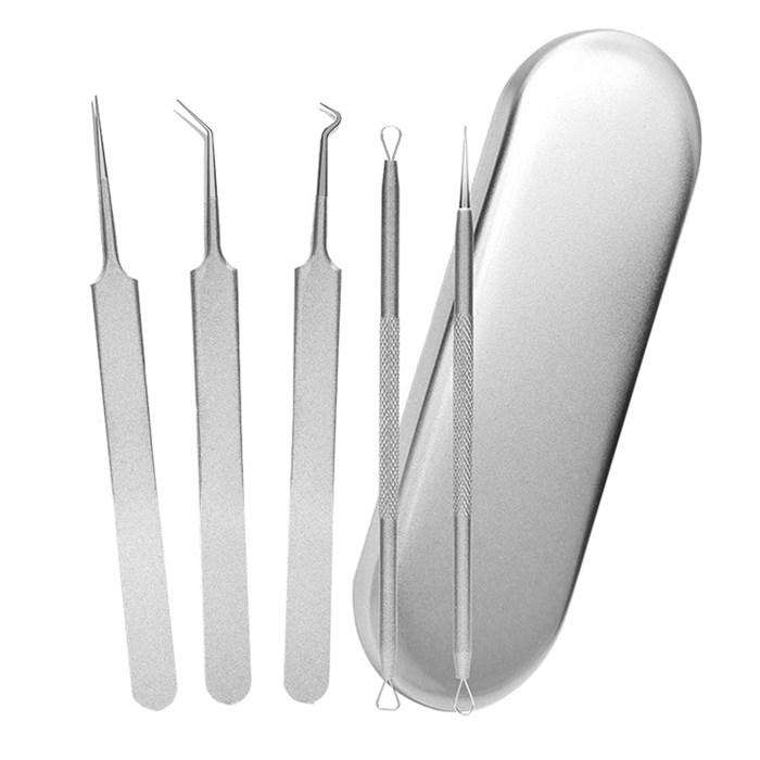 Косметологический набор инструментов, 5 предметов, Silver MZ-FCZ-T5-10(S) - фото 531873