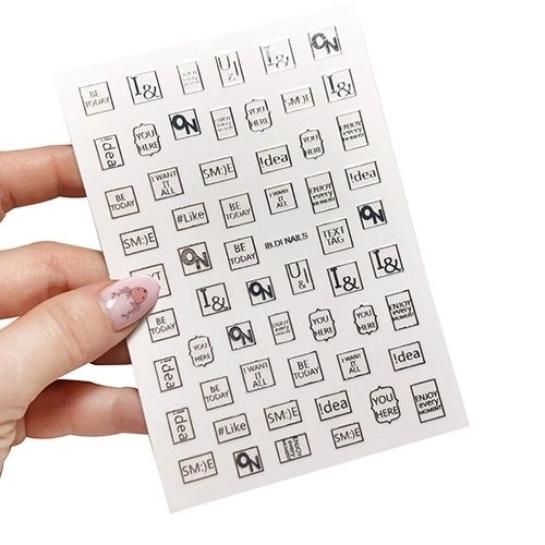 Металлизированные 3D наклейки IBDI Nails ON idea, серебро id/3DOnideasilver