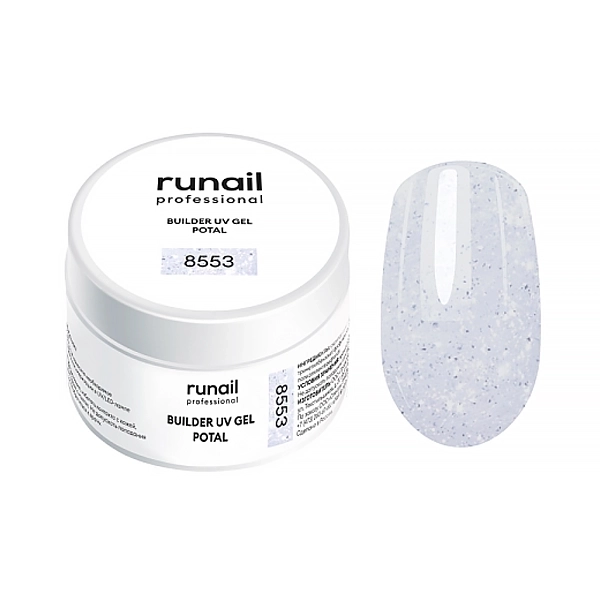 Моделирующий УФ-гель для ногтей ruNail BUILDER UV GEL POTAL №8553, с поталью, 15 г 8553