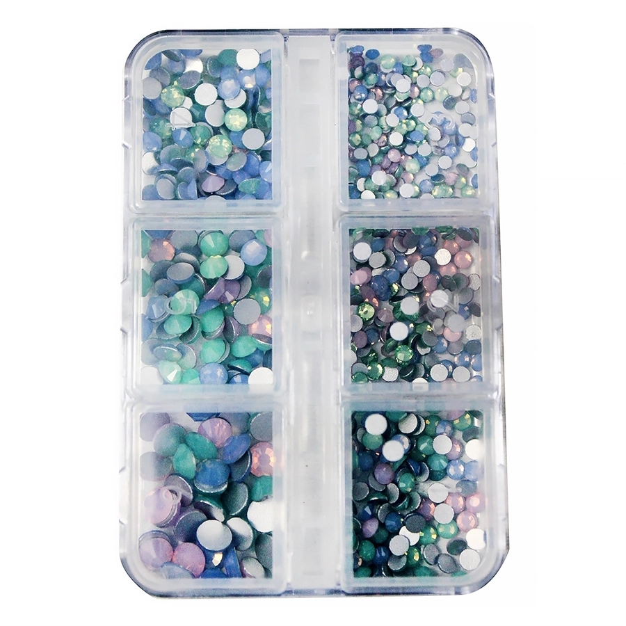 Набор страз в кейсе Mixed Sizes Mix Opal №4, 6 ячеек LZ04