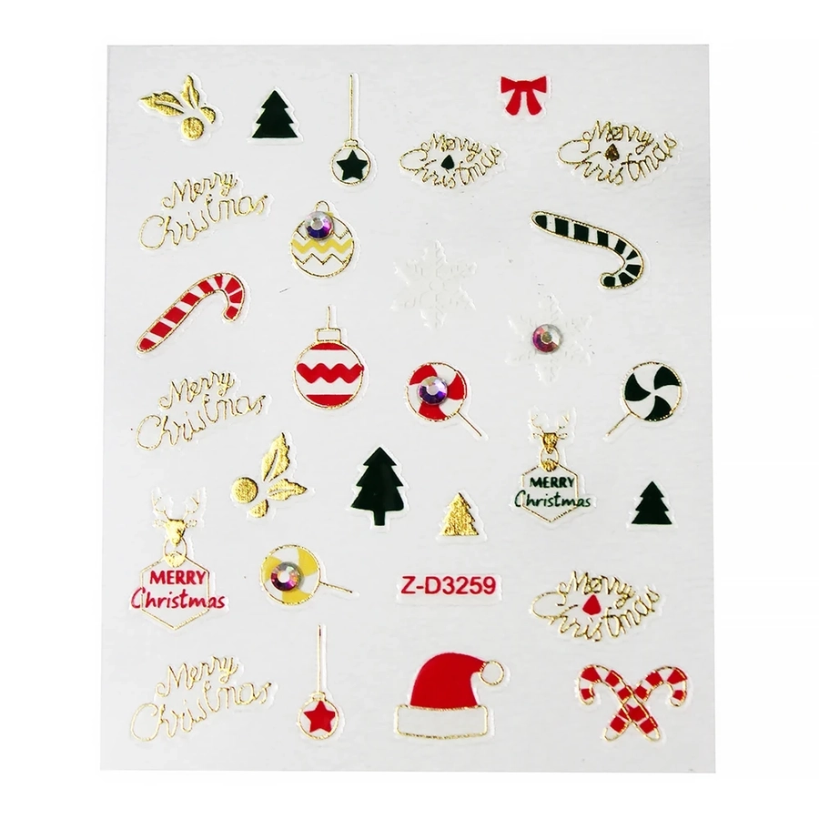 Наклейки 3D для дизайна ногтей Christmas Sticker №8 OM-T08
