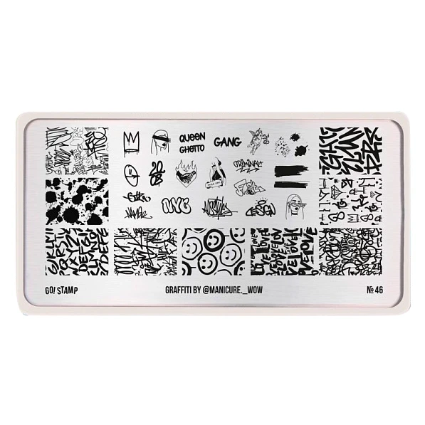 Пластина для стемпинга Go Stamp 046 Graffiti by @manicure. wow GS046PL