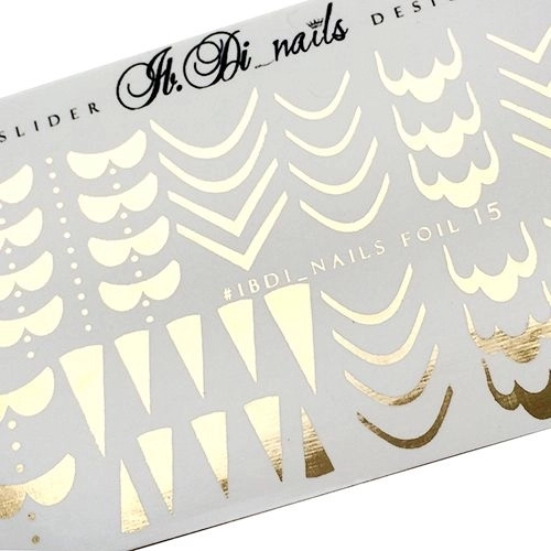 Слайдер фольгированный IBDI Nails FOIL 15 золото id/f15g