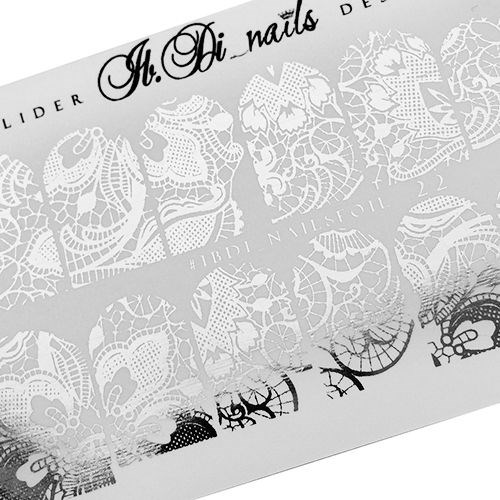 Слайдер фольгированный IBDI Nails FOIL 22 серебро id/f22s - фото 550382