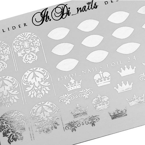 Слайдер фольгированный IBDI Nails FOIL 24 серебро id/f24s - фото 550388