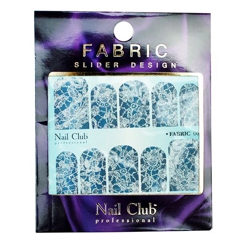 Слайдер-дизайн Fabrik (синее кружево), Nail Club nc/sd13