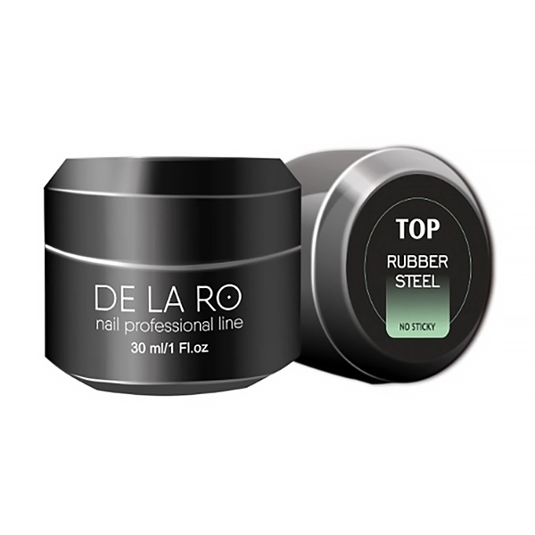 Топ для ногтей Delaro Top Rubber Steel no Sticky средней вязкости, 30 мл Del/TRS30