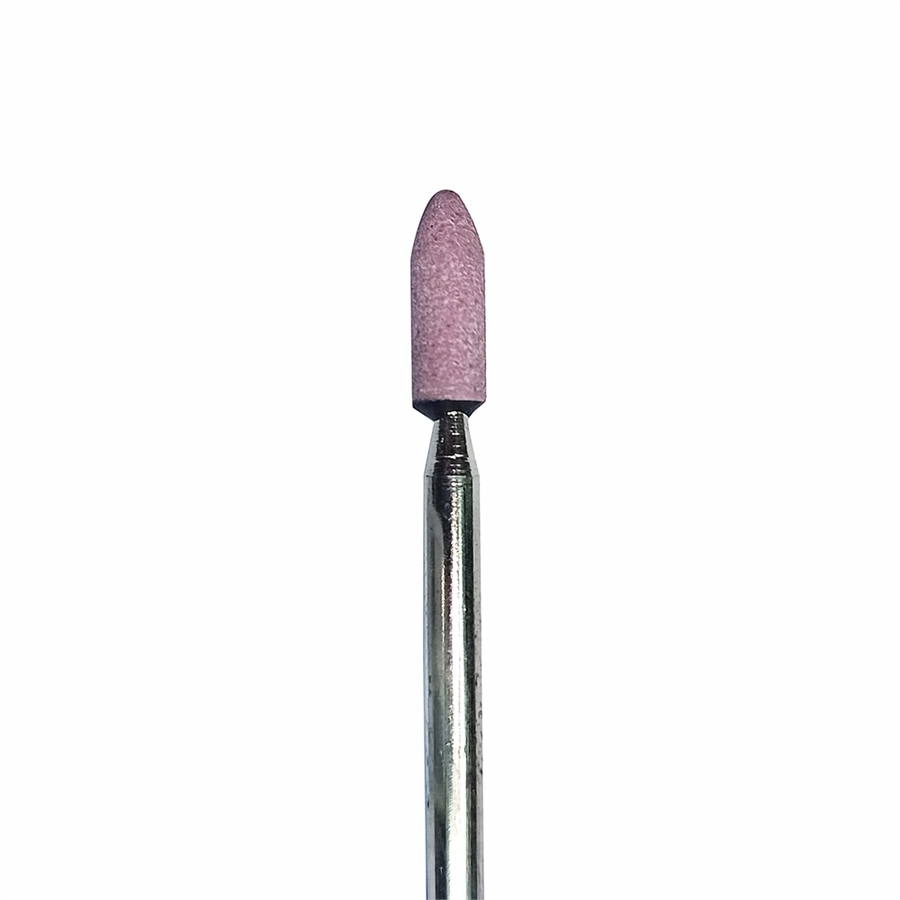 Фреза корундовая Robin Nails розовая, цилиндр заостренный Ø2,8 мм, мелкая зернистость gr/45-42