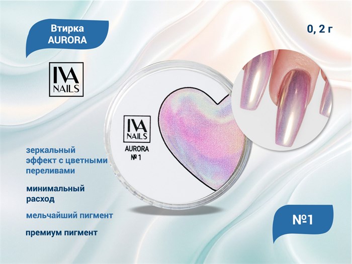 IVA nails, Втирка AURORA №1 0,2g IVVAU-1 - фото 563229