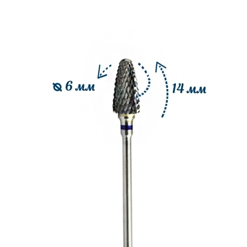 Фреза твердосплавная WG-ZL017 M, кукуруза, Ø0,6 см, средняя (синяя) насечка km/WG-ZL017